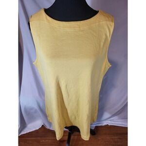 New Christopher & Banks Buttery Yellow Size L Button Back Sleeveless